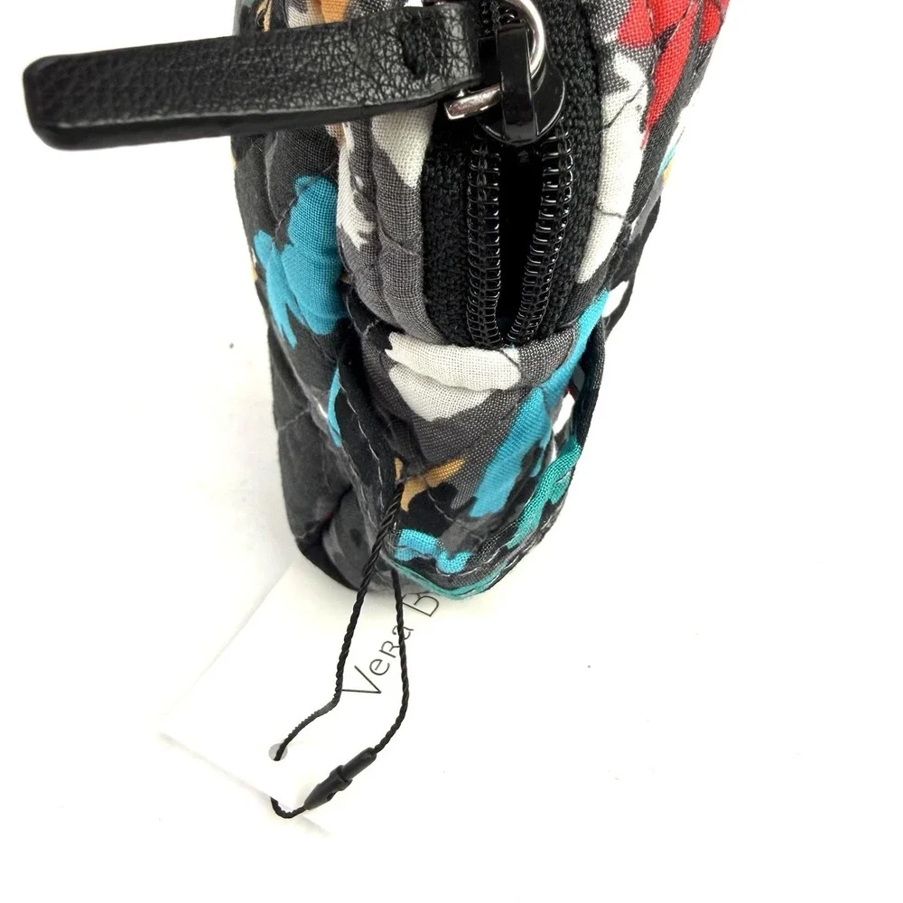 Vera Bradley Medium Cosmetic‎ Bag Splash Floral Black Travel Quilted Brand New